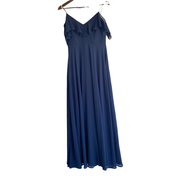 Jenny yoo Navy Blue “mila” cold shoulder formal wedding event bridesmaid gown - Picture 5 of 16